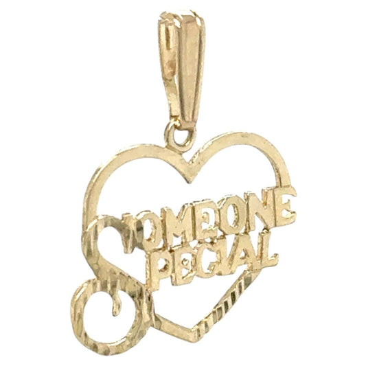 "Someone Special" Heart 14k Yellow Gold Pendant Charm 0.9g
