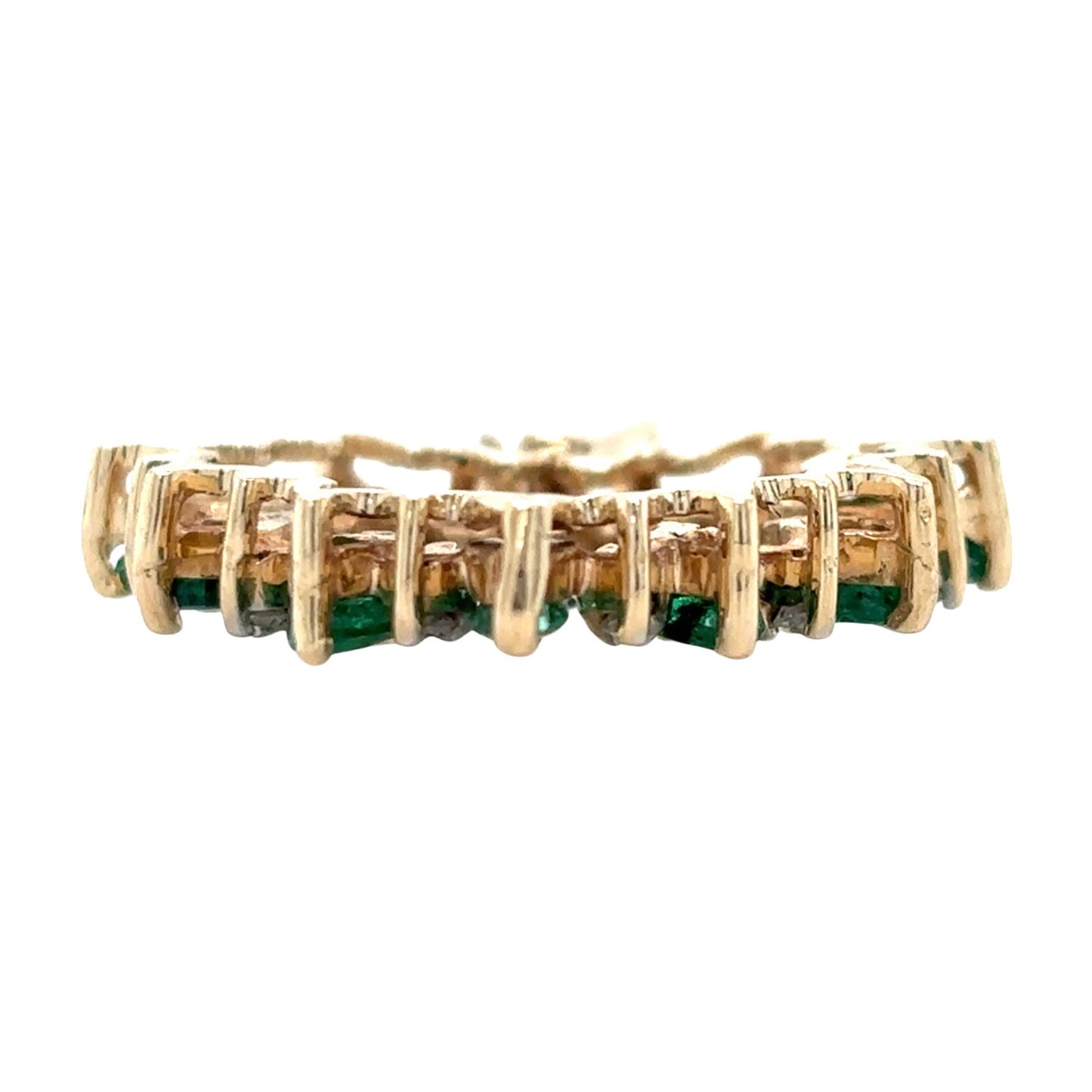 14k Yellow Gold Emerald 1/5ctw Diamond Heart Pendant 3.3g