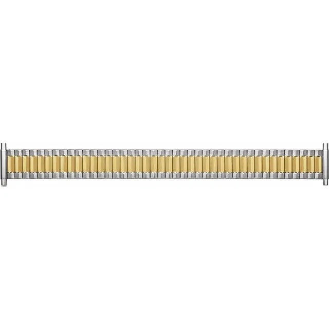 Mens 16-20 mm Two Tone Straight, Spring End Expansion Watch Band