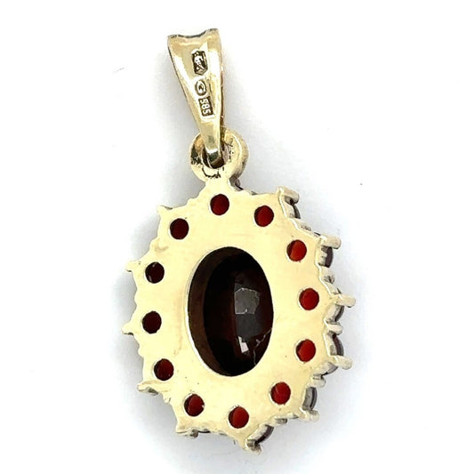 Vintage 14K Yellow Gold Garnet Pendant 2.8g