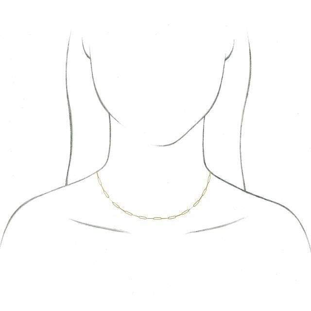14K Yellow Gold 2.6 mm Elongated Paperclip Link 18 inch Chain