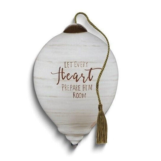 Ne'Qwa Art Let Every Heart Prepare Him Room by ND Art and Design Glass Ornament