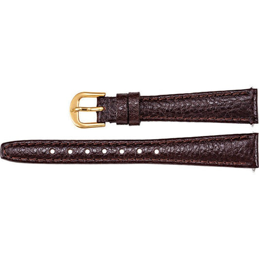 Ladies 12mm Regular Brown Leather Textured Calf Padded Watch Strap Band