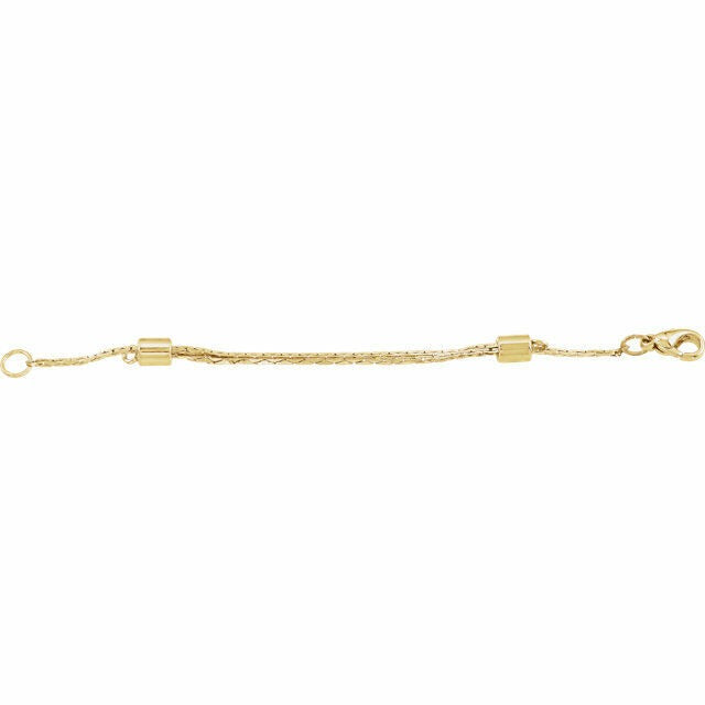 14K Yellow Gold-Plated 3/4" Adjustable Wheat Chain Extender