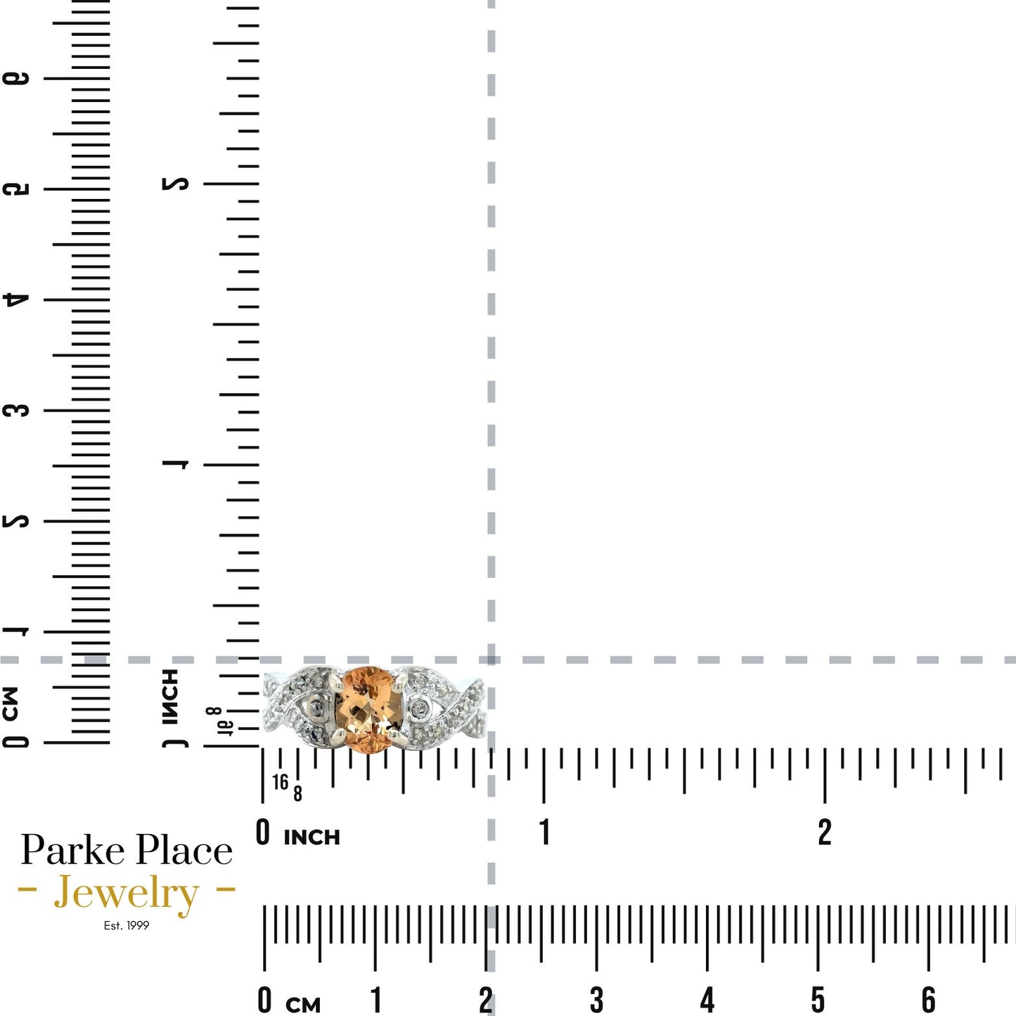 10k White Gold Yellow Topaz & Diamonds Ring 4.2g Size 7.25