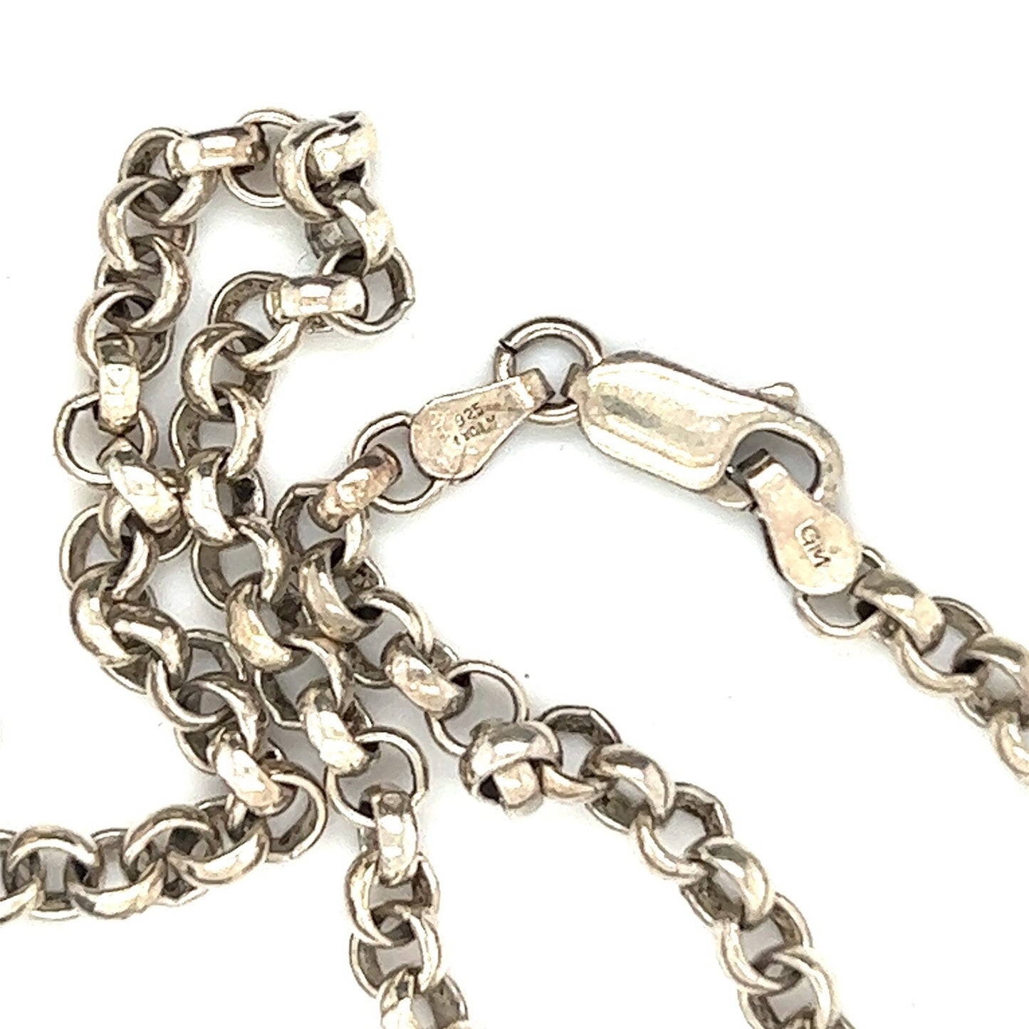 Sterling Silver Larimar and Pearl Pendant with 20 inch Chain Necklace 27.5g