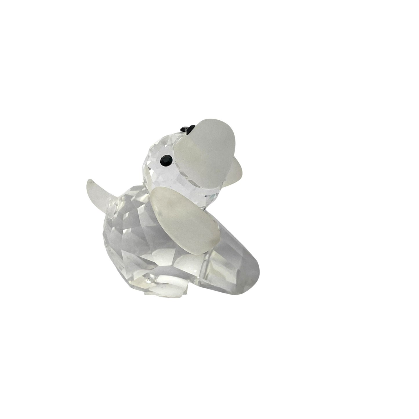 Preciosa Crystal Glass Dog Figurine With Frosted Accents & Faceted Details