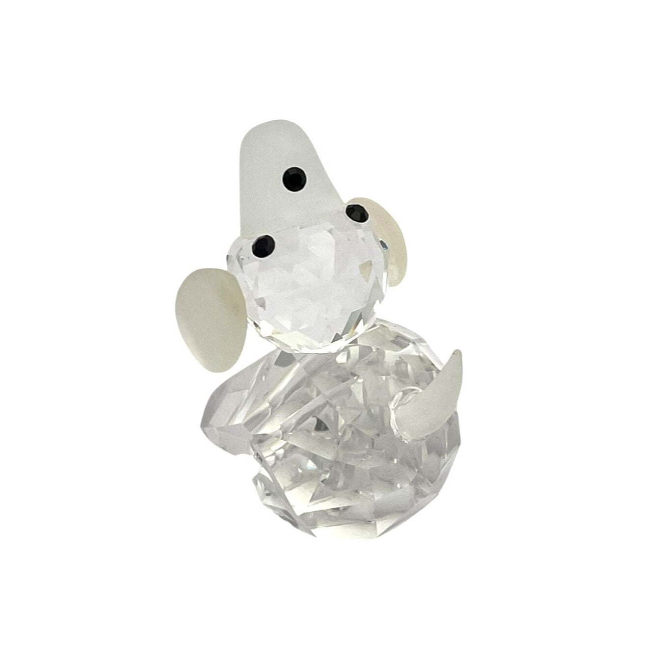 Preciosa Crystal Glass Dog Figurine With Frosted Accents & Faceted Details