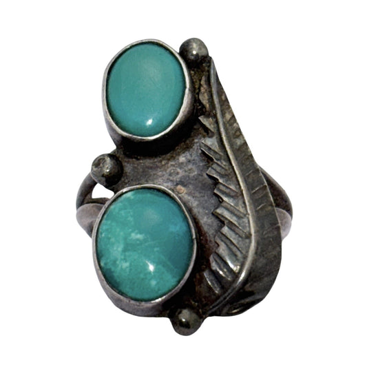 Vintage Southwestern Sterling Silver 925 Oval Gemstone Ring Size 5.75