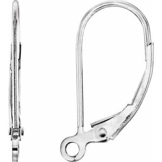 14K White Gold Lever Back Earring Single Replacement Piece