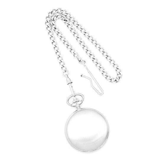 Charles Hubert Chrome-finish White Skeleton Dial Pocket Watch