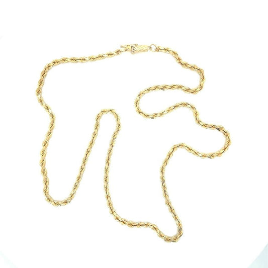 2.3mm Rope 18 Inch Chain Real Solid 14k Yellow Gold 12.1g