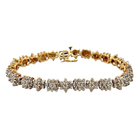 2.33ctw Diamond 10k Yellow Gold 7" inch Tennis Bracelet 15.2g