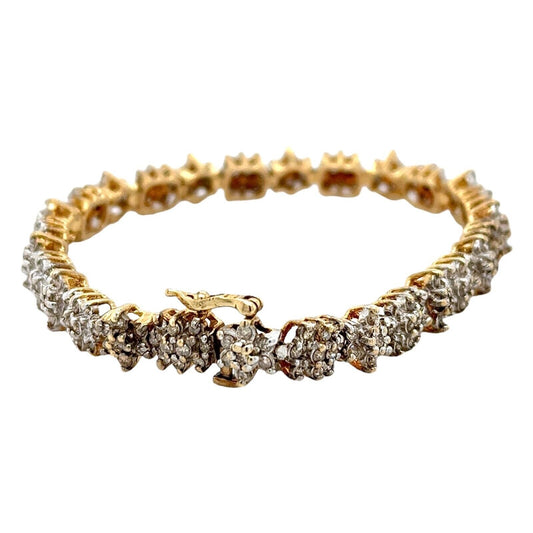 2.33ctw Diamond 10k Yellow Gold 7" inch Tennis Bracelet 15.2g