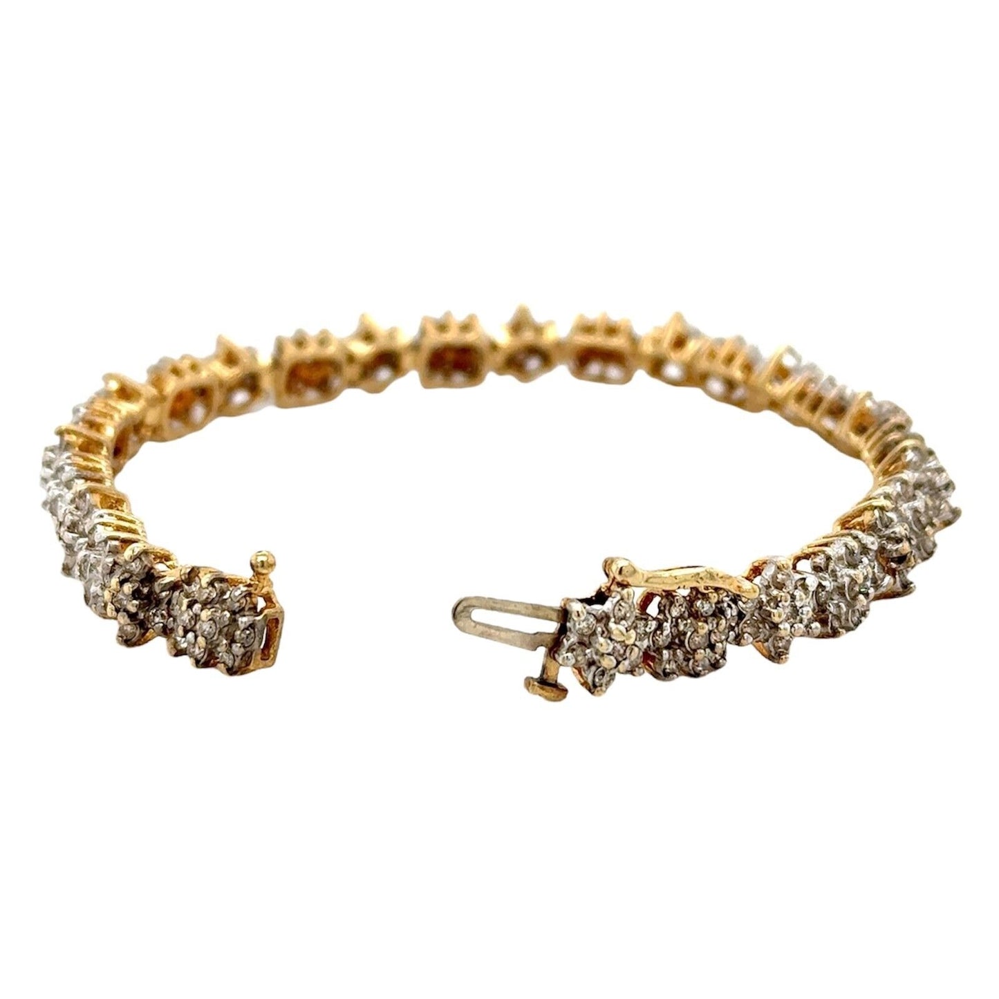 2.33ctw Diamond 10k Yellow Gold 7" inch Tennis Bracelet 15.2g