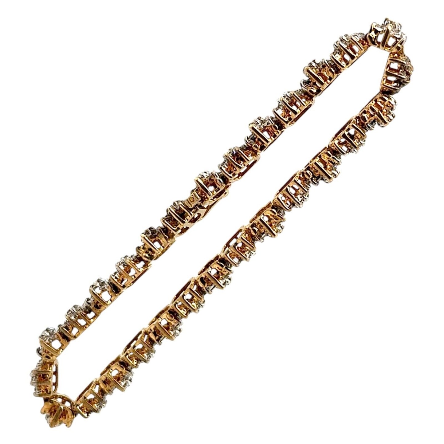 2.33ctw Diamond 10k Yellow Gold 7" inch Tennis Bracelet 15.2g