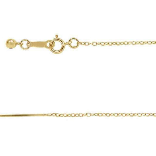 1.1 mm Adjustable Threader Cable 16-22" Chain REAL Solid 14k Yellow Gold-Filled