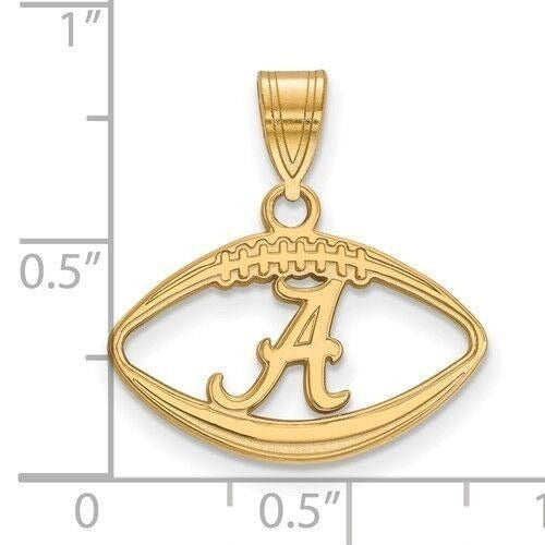 University Of Alabama Gold-Plated Sterling Silver Crimson Tide Football Pendant