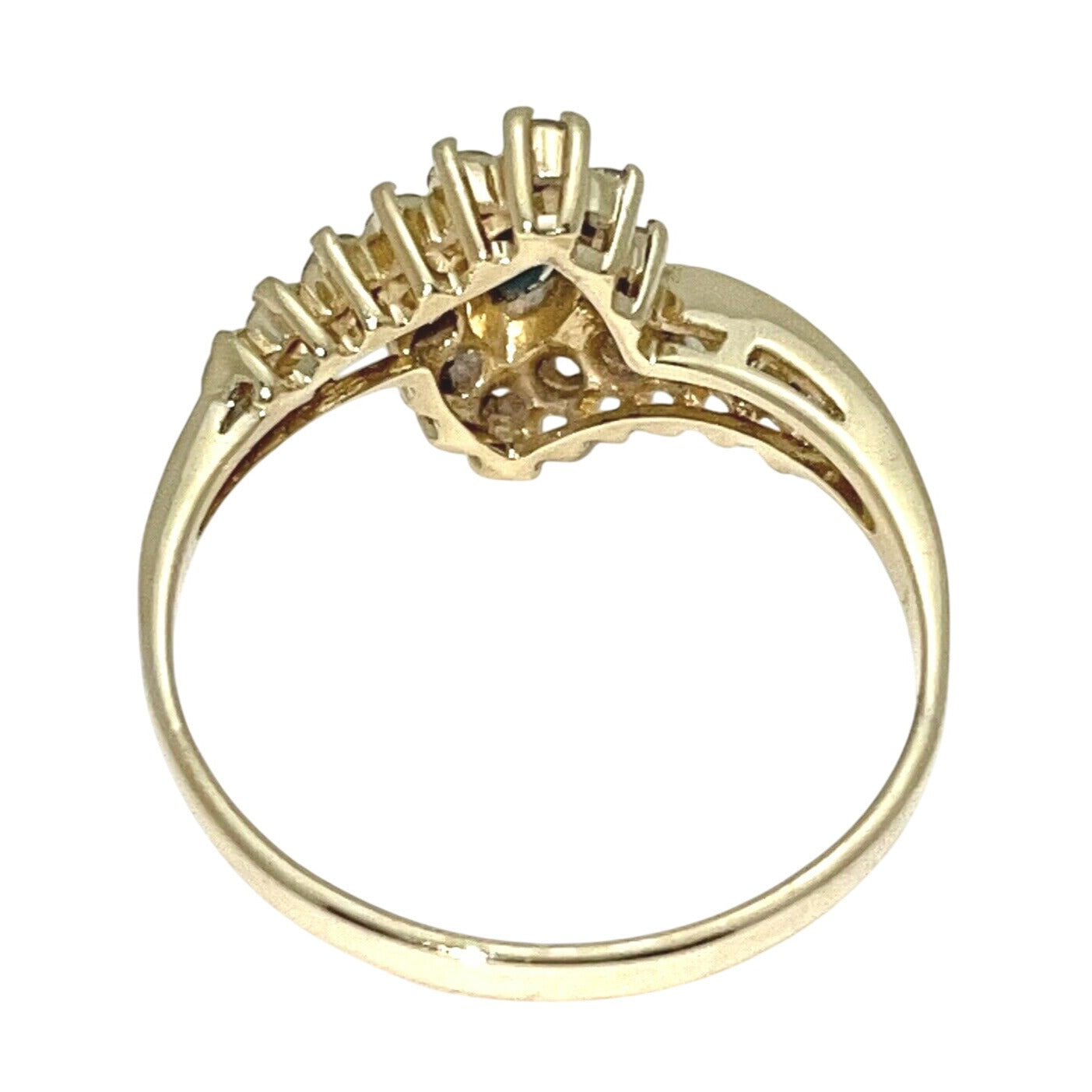 1/3 ctw Sapphire Solitaire Diamond Ring REAL SOLID 14 k Gold 2.5 g Size 7.5