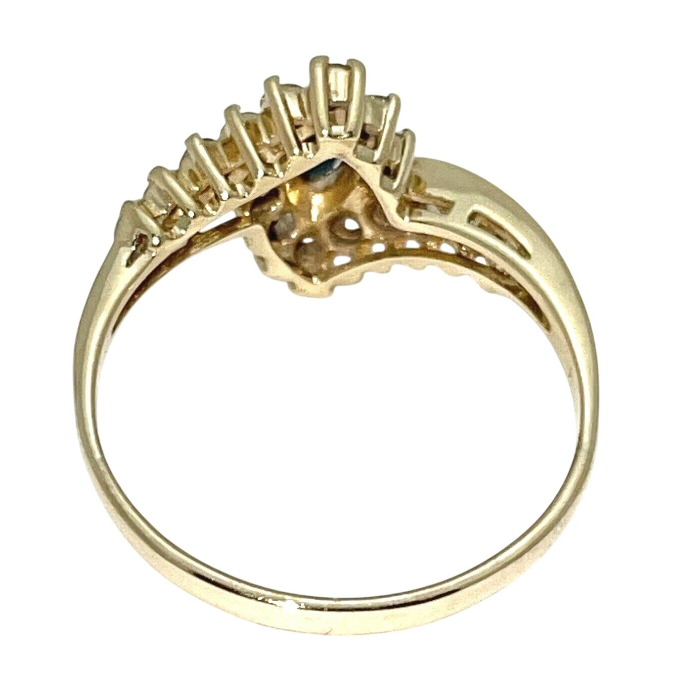 1/3 ctw Sapphire Solitaire Diamond Ring REAL SOLID 14 k Gold 2.5 g Size 7.5