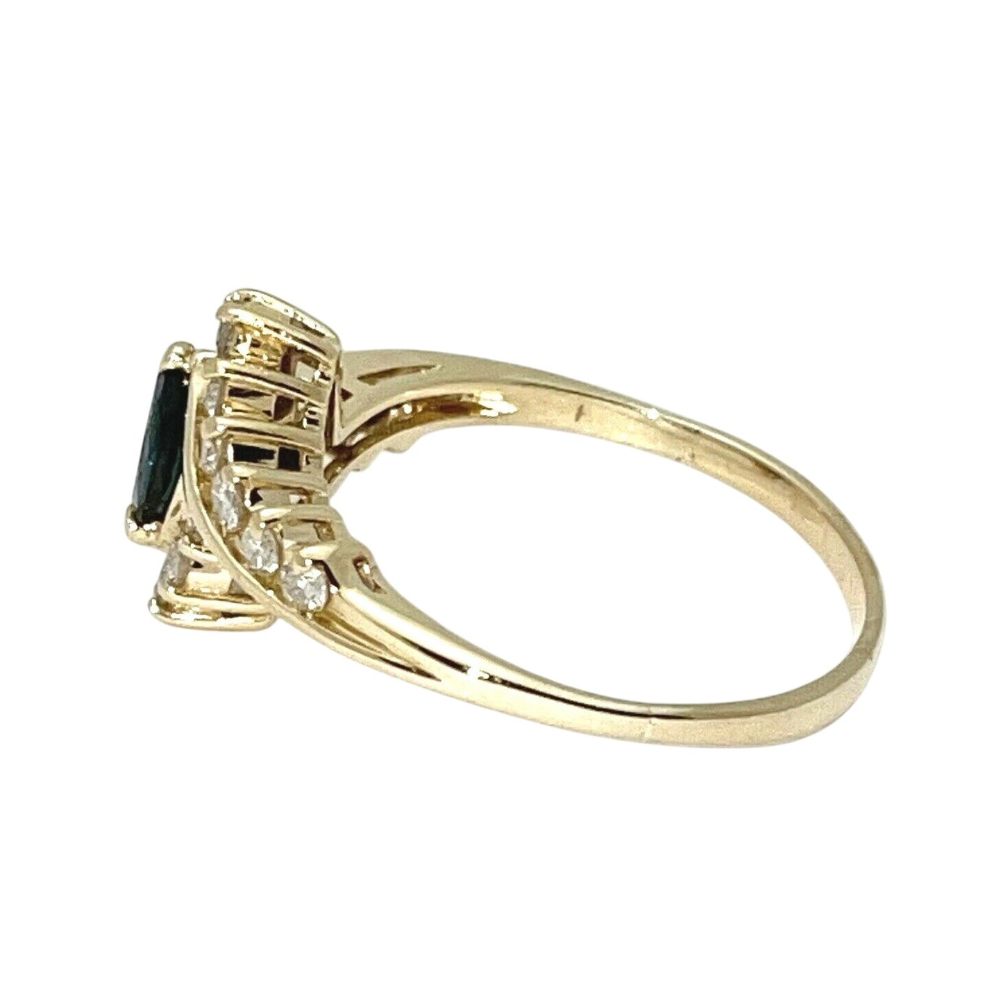 1/3 ctw Sapphire Solitaire Diamond Ring REAL SOLID 14 k Gold 2.5 g Size 7.5