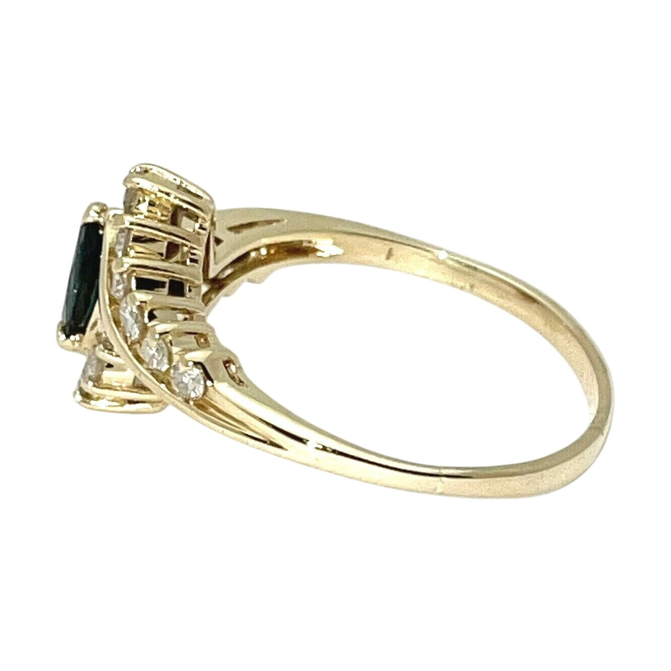 1/3 ctw Sapphire Solitaire Diamond Ring REAL SOLID 14 k Gold 2.5 g Size 7.5