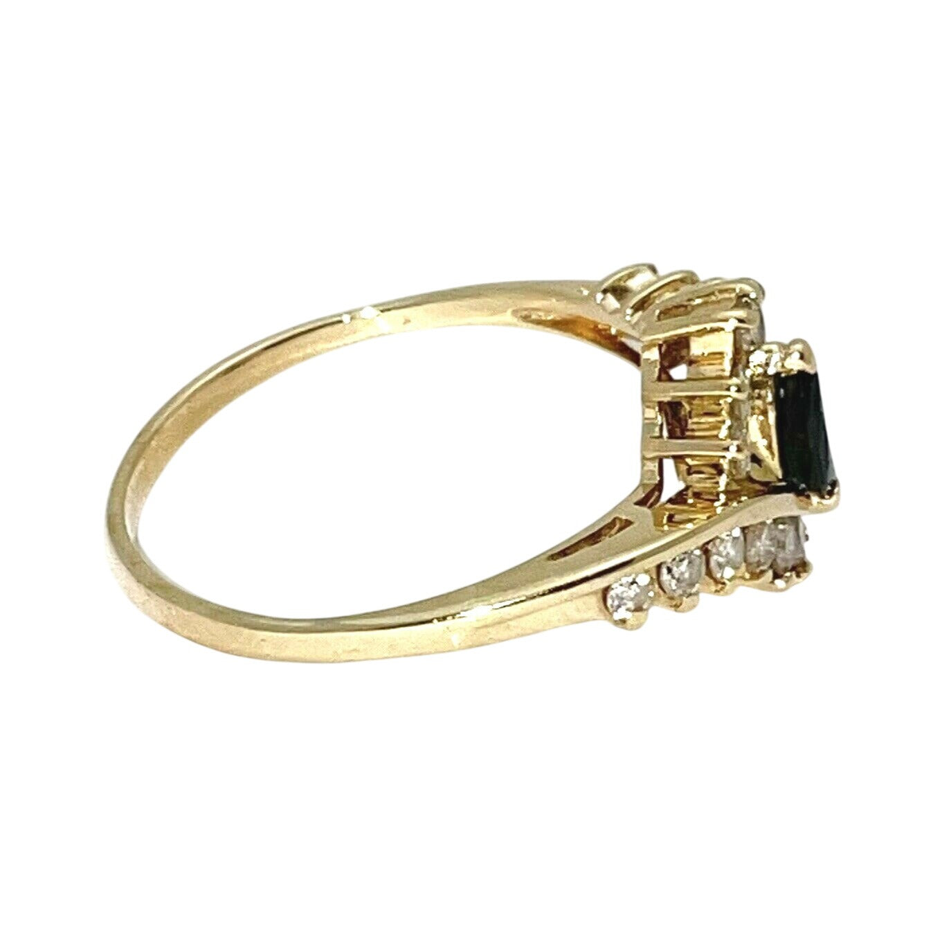 1/3 ctw Sapphire Solitaire Diamond Ring REAL SOLID 14 k Gold 2.5 g Size 7.5