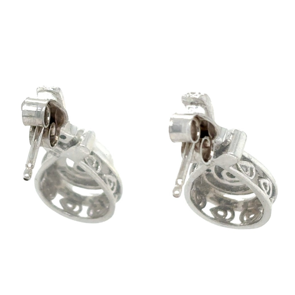 10k White Gold 1/3ctw Diamond Drop Dangle Earrings 3.8g