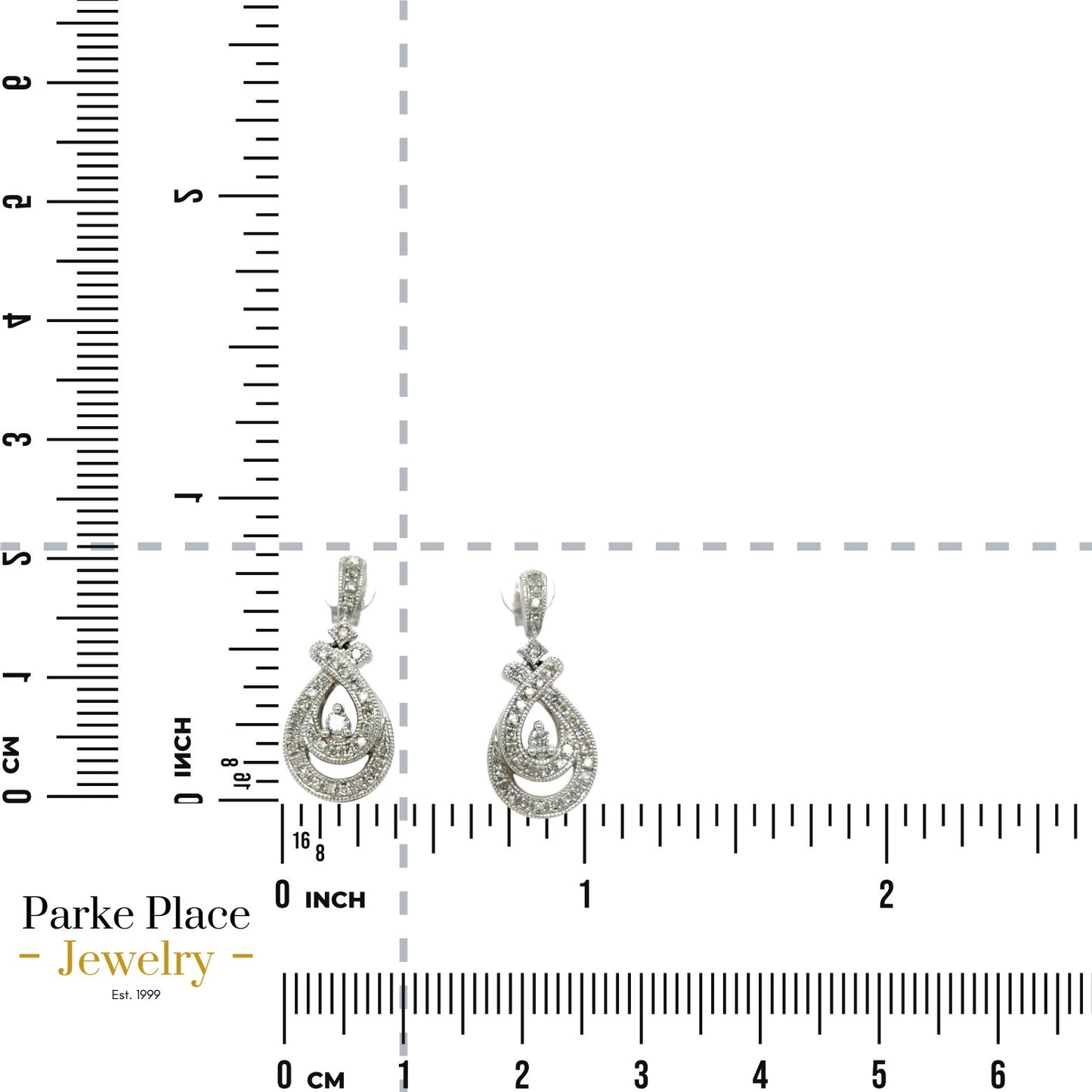 10k White Gold 1/3ctw Diamond Drop Dangle Earrings 3.8g