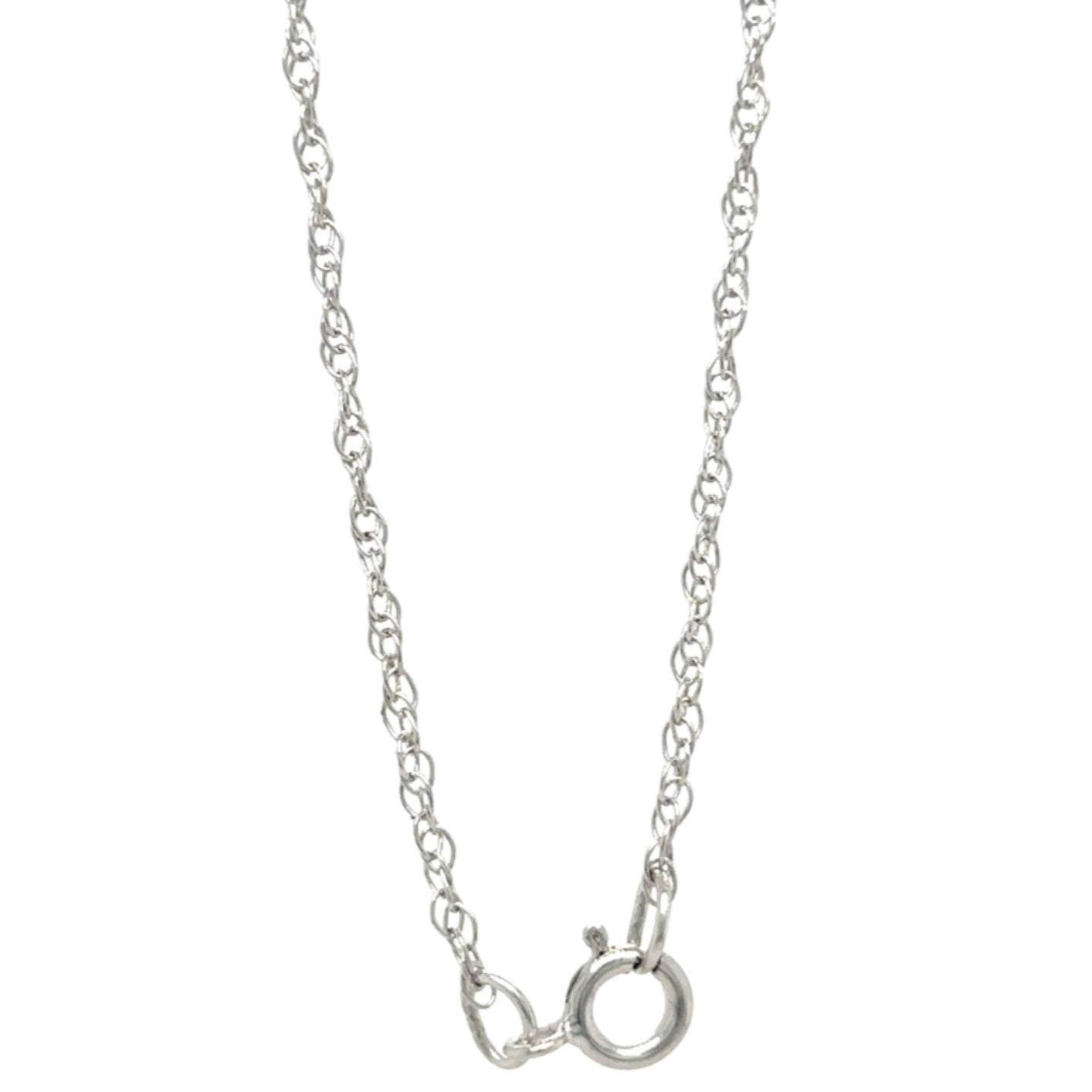14k White Gold 1.1mm Loose Rope 20in Chain Necklace 1.1g