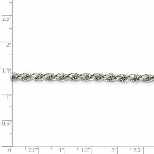 Sterling Silver 3.5mm Diamond cut Rope 22 inch Chain
