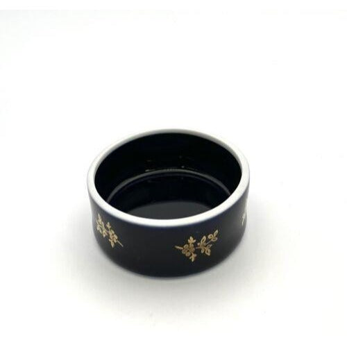 RARE ANTIQUE FRENCH CHINA LIMOGES CASTLE BLUE 22 KT GOLD PLATE DISH with cover