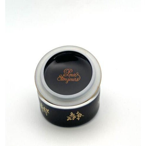 RARE ANTIQUE FRENCH CHINA LIMOGES CASTLE BLUE 22 KT GOLD PLATE DISH with cover