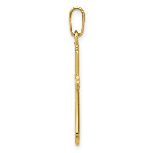 14k Yellow Gold Polished Cross Pendant
