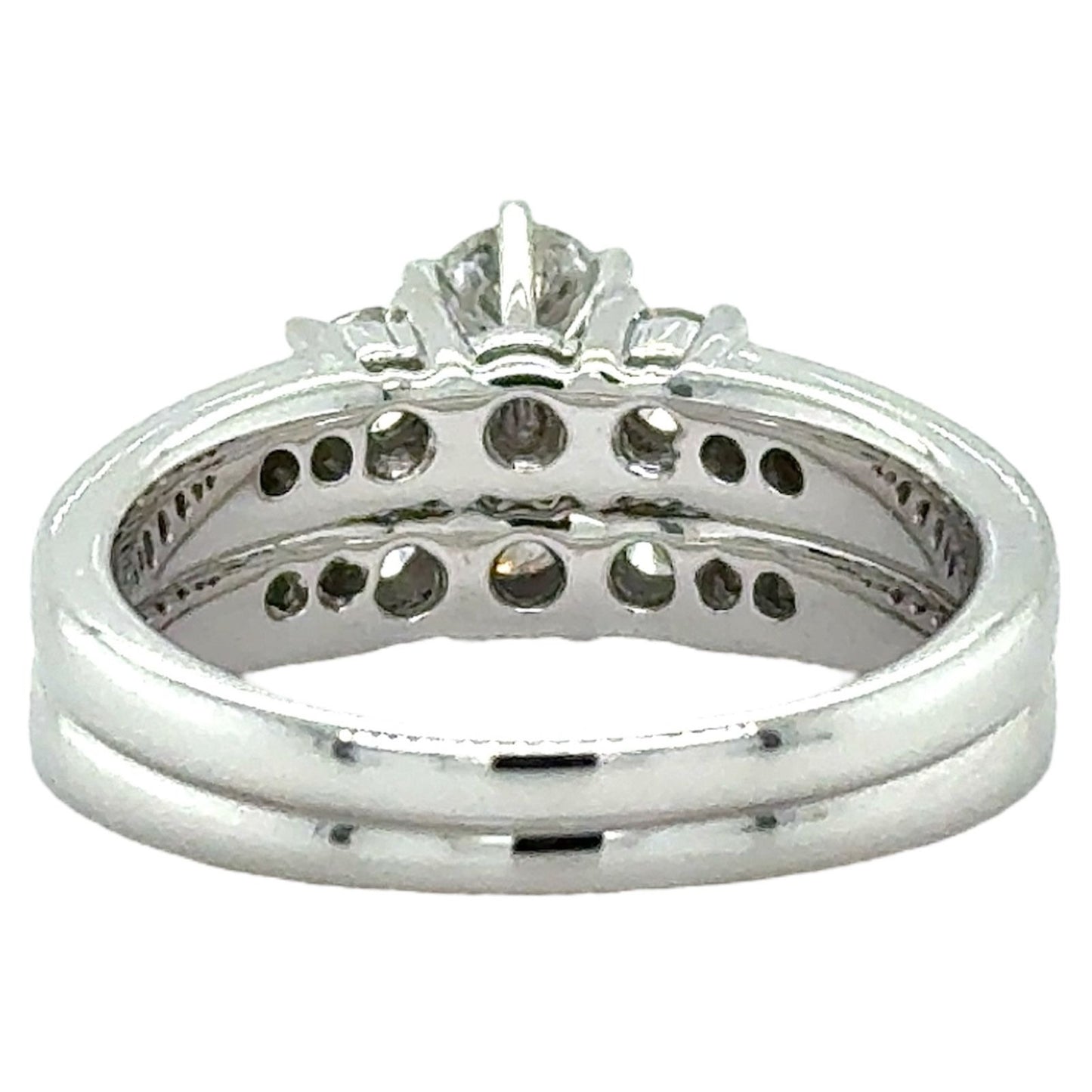 3/4ctw Diamond 14k White Gold Bridal Wedding Ring Set 8.1g Size 7 (SI1-2,G-H)