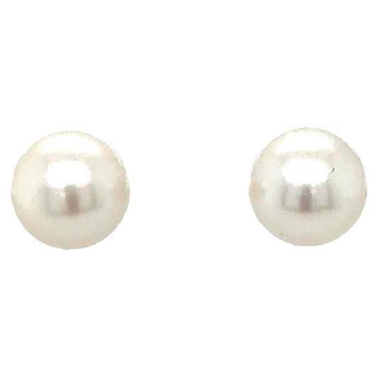 Freshwater 8mm Pearl 14k Yellow Gold Stud Earrings 1.9g