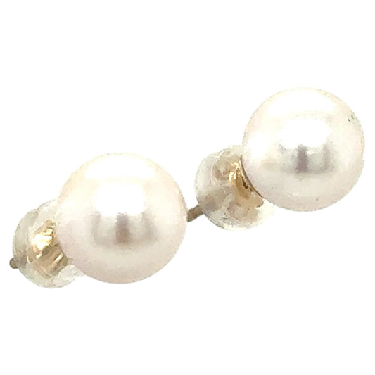 Freshwater 8mm Pearl 14k Yellow Gold Stud Earrings 1.9g