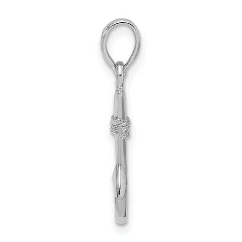 Sterling Silver Polished 3D Fish Hook Pendant Charm