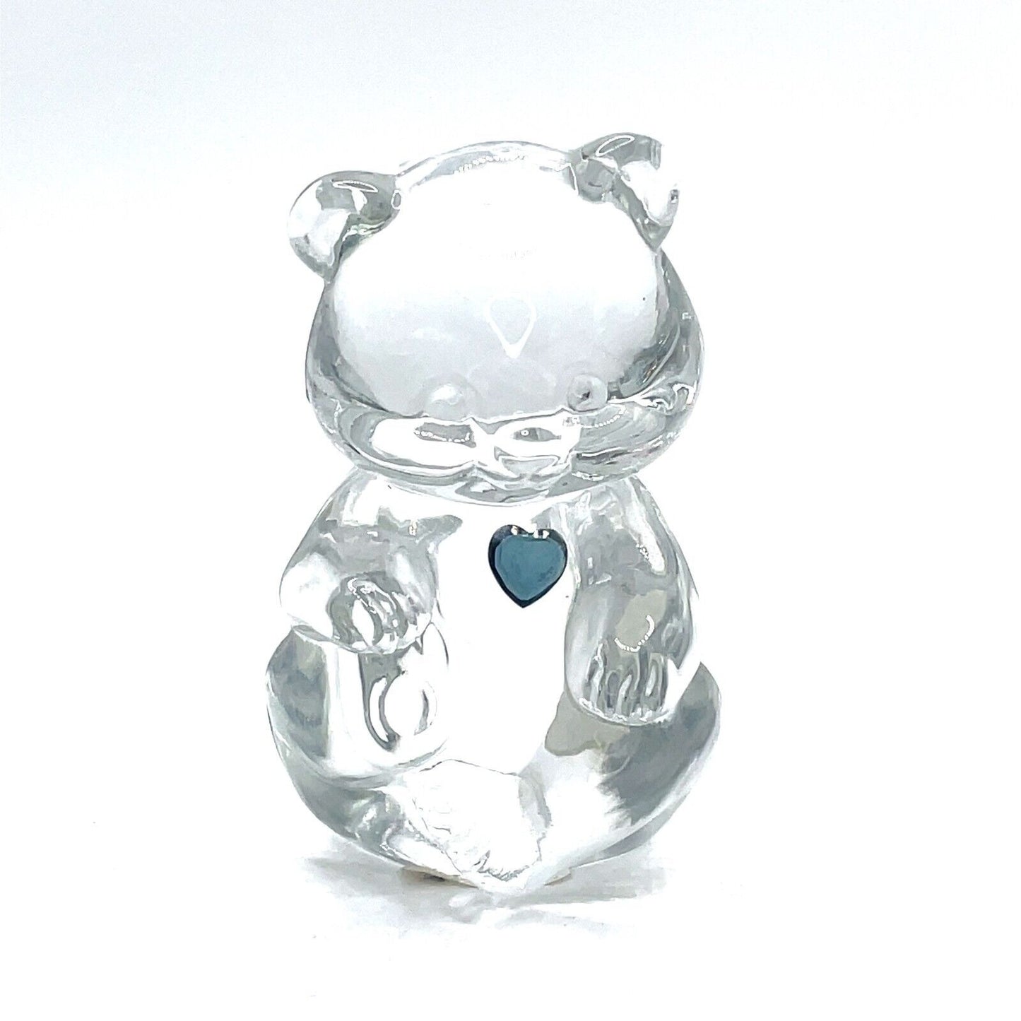 3 1/4" Fenton Birthstone Glass Bears December- Blue Zircon - 5151 X2