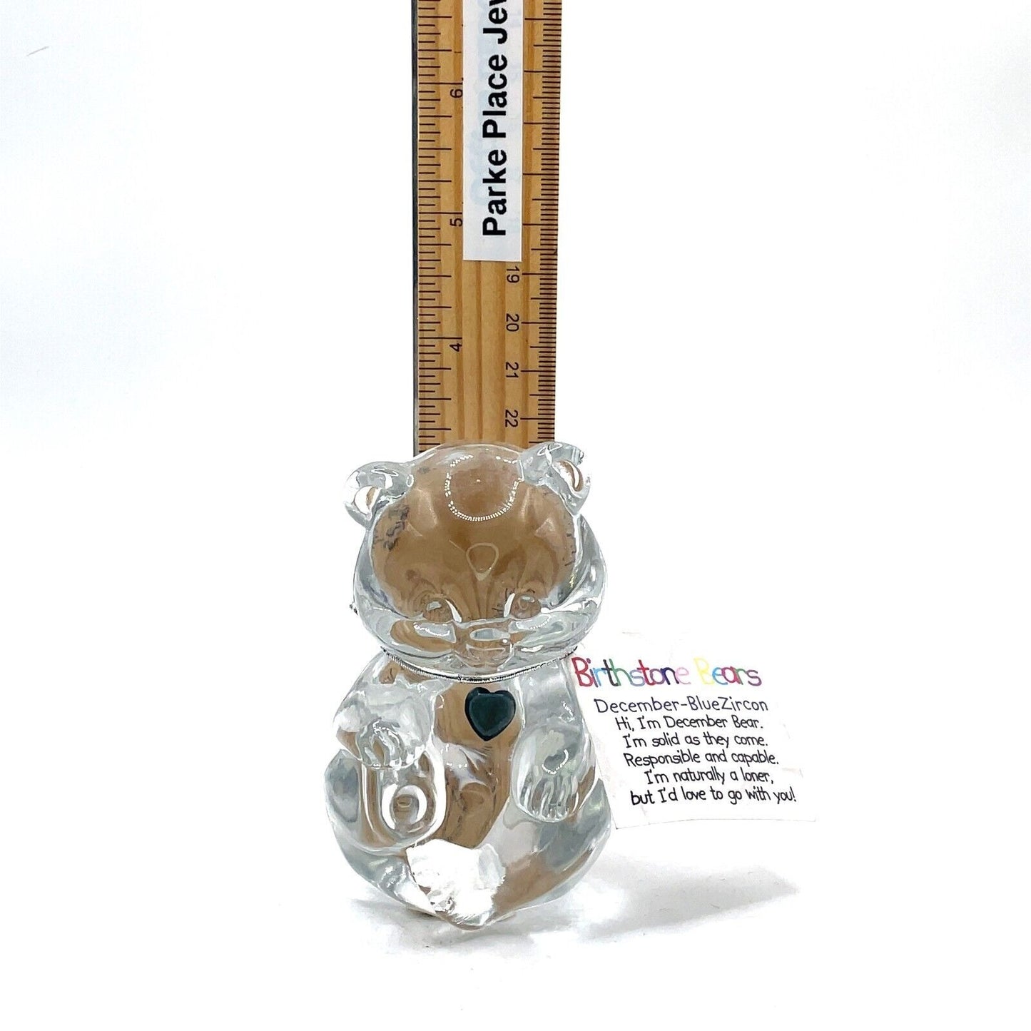 3 1/4" Fenton Birthstone Glass Bears December- Blue Zircon - 5151 X2