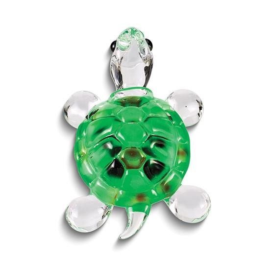 Glass Baron Green Turtle Handcrafted Glass Figurine