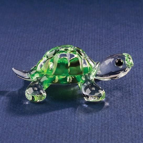 Glass Baron Green Turtle Handcrafted Glass Figurine