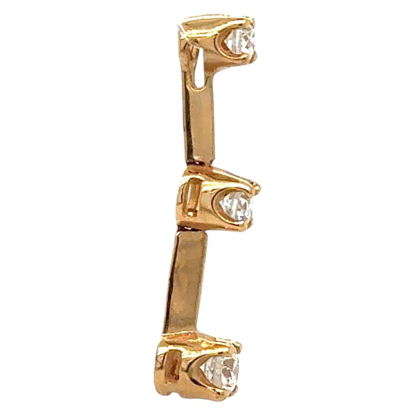1/2ctw Diamond Three-Stone 14k Yellow Gold Pendant 1.3g