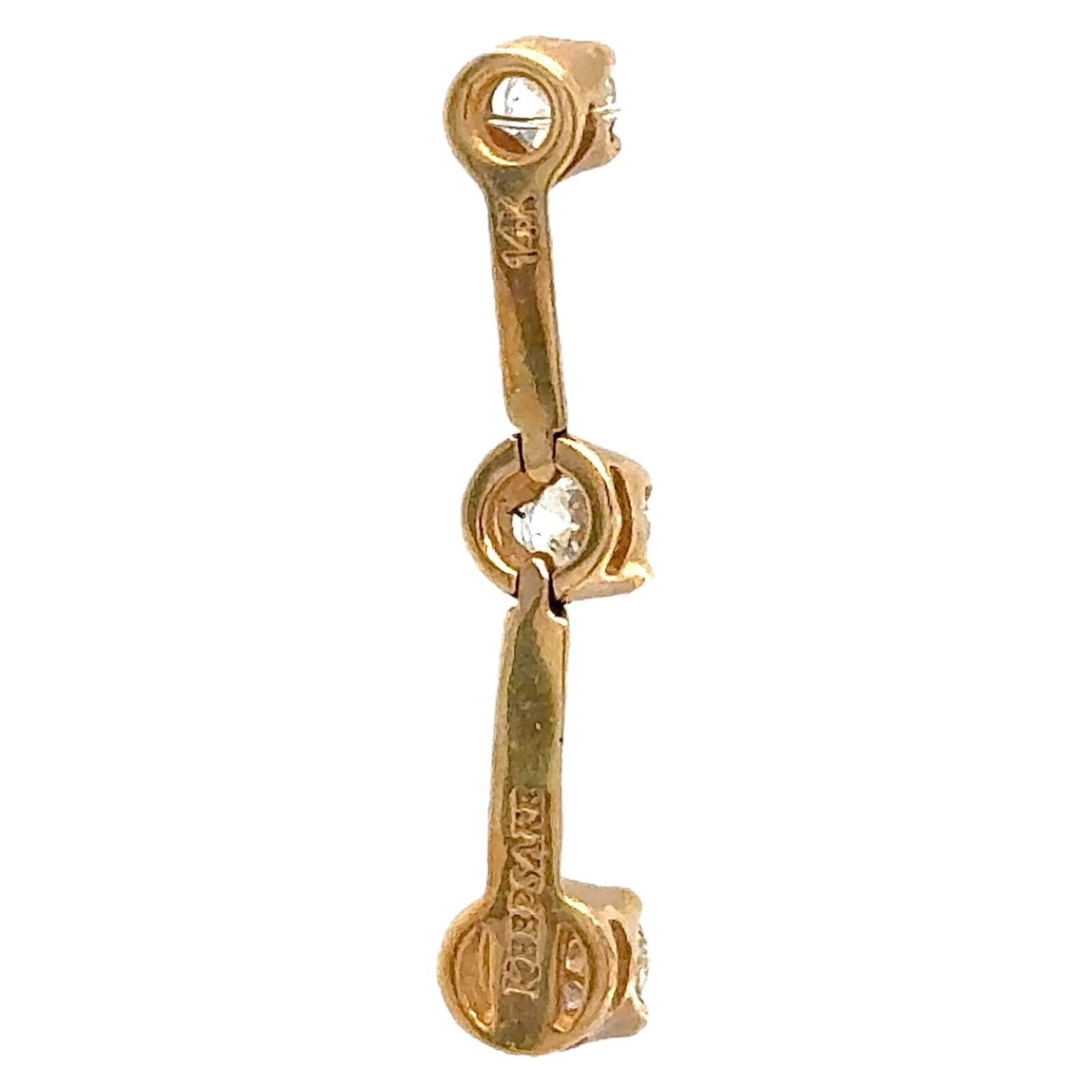 1/2ctw Diamond Three-Stone 14k Yellow Gold Pendant 1.3g