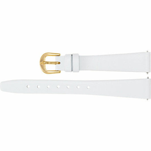 Ladies 12mm Regular White Leather Flat Calf Watch Strap Band