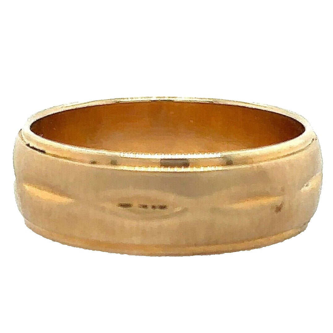 6.1mm Wedding Band Ring 14k Yellow Gold 4.3g Size 6.5