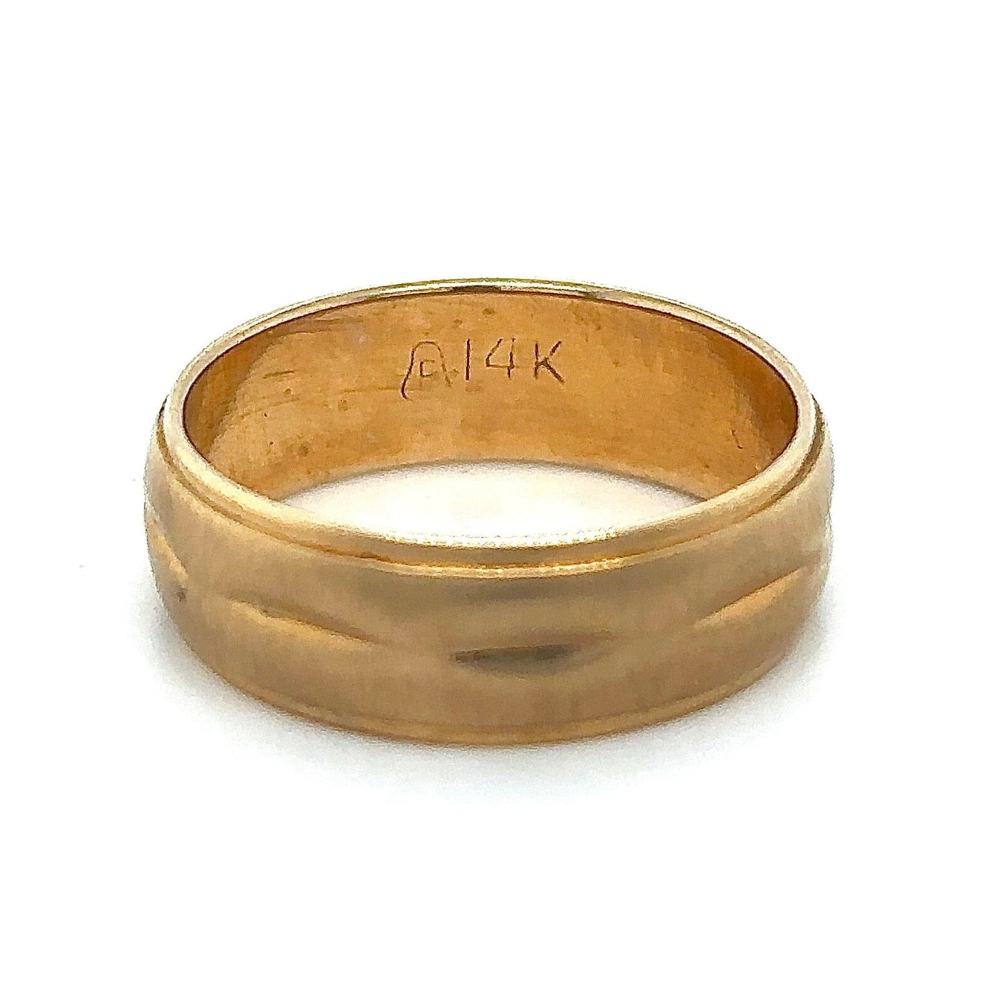 6.1mm Wedding Band Ring 14k Yellow Gold 4.3g Size 6.5