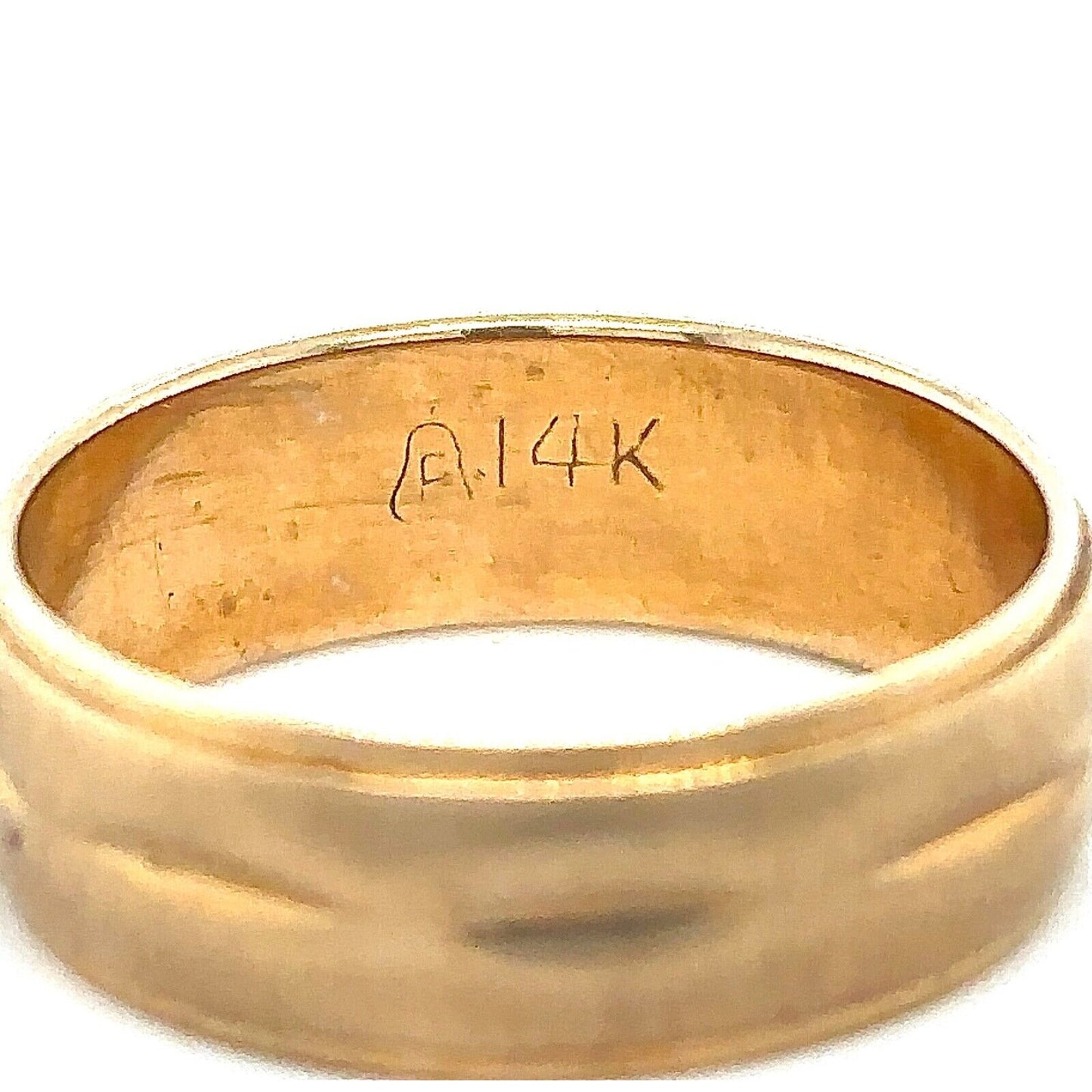 6.1mm Wedding Band Ring 14k Yellow Gold 4.3g Size 6.5