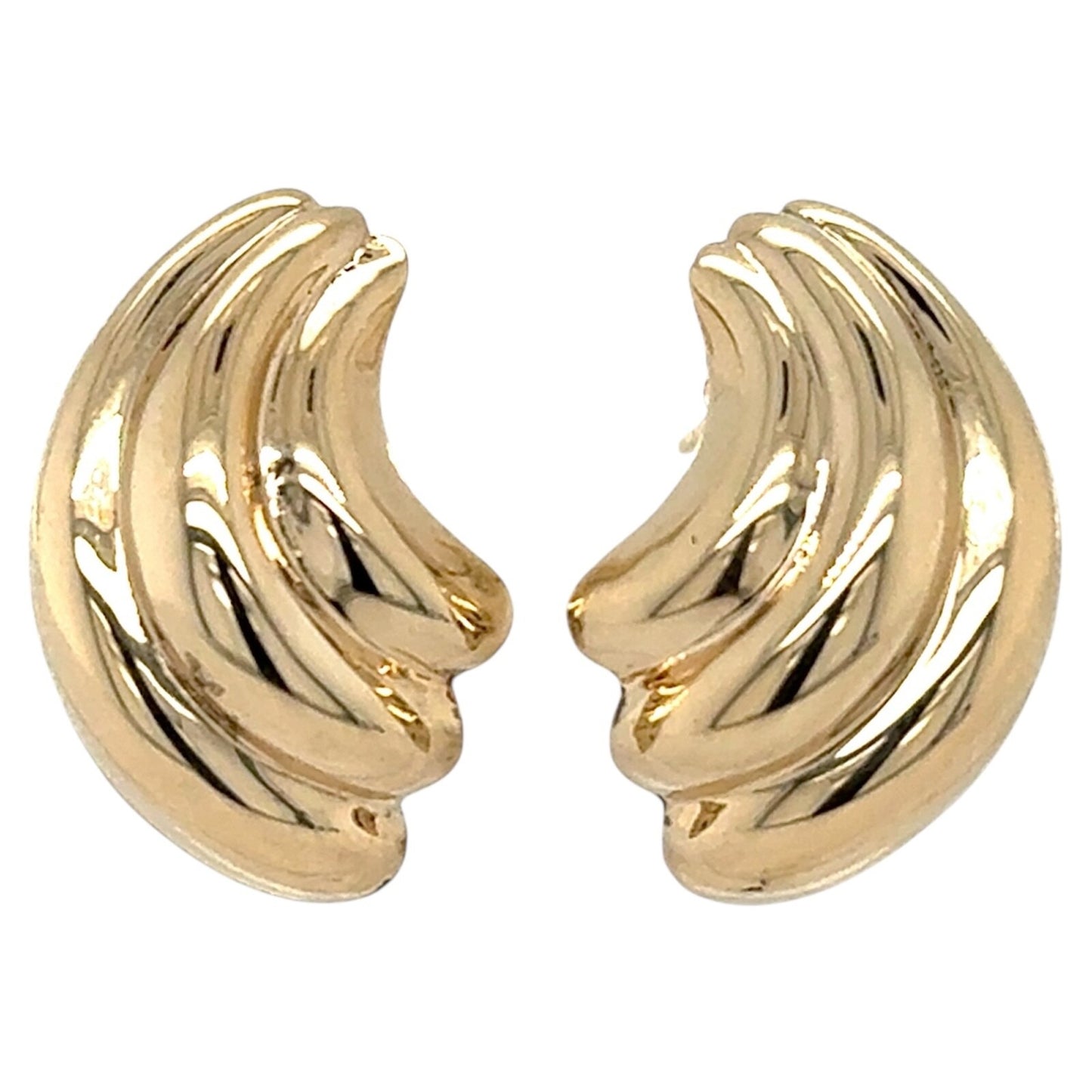 Twisted Huggie 14k Yellow Gold Earrings 3.5g