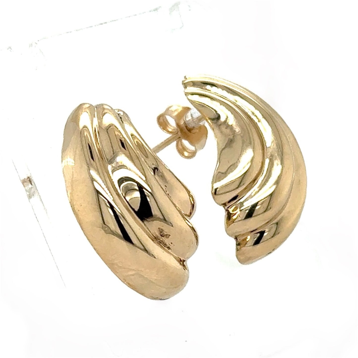 Twisted Huggie 14k Yellow Gold Earrings 3.5g